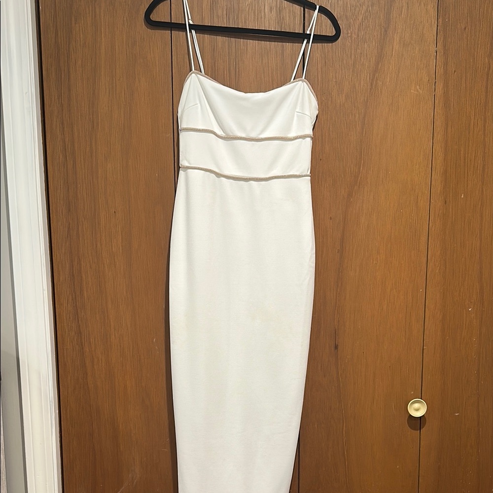Elegant White Spaghetti Strap Dress